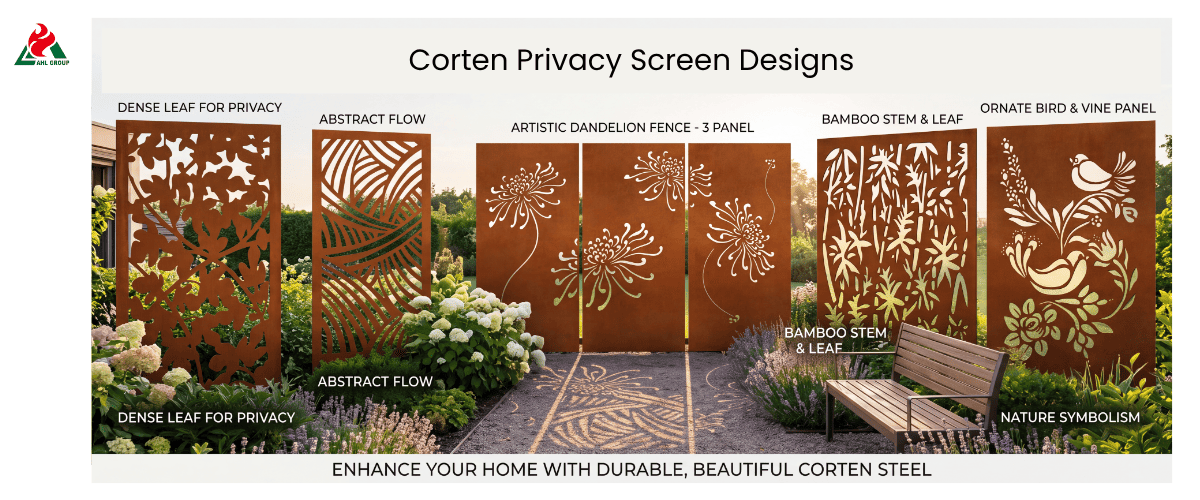 Corten Screen Different Models Applications